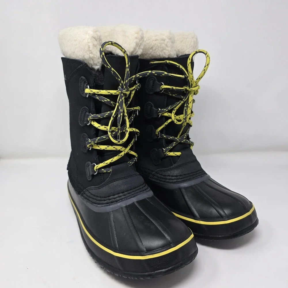 LL Bean Snow Boot Lace-Up Womens 8 Black Insulated Waterproof 284882 ONBJ1 04080